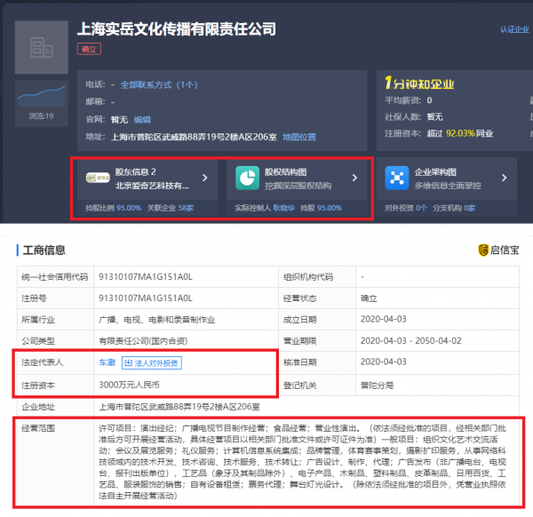 爱奇艺3000万元成立新公司